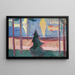 Strandlandschaft mit Bäumen und Booten - Edvard Munch — gerahmtes Bild an der Wand