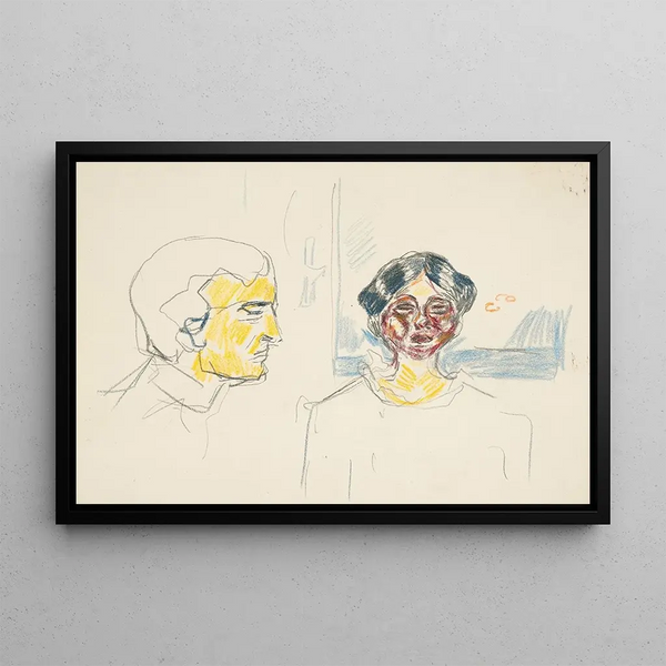 Edvard Munch - Kvinne og selvportrett i profil.webp