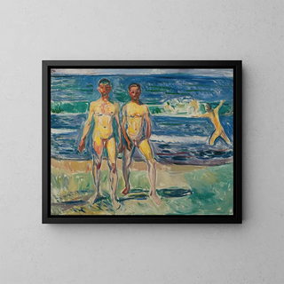 Männer am Meer - Edvard Munch — gerahmtes Bild an der Wand