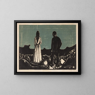 Zwei Personen, die Einsamen - Edvard Munch — gerahmtes Bild an der Wand