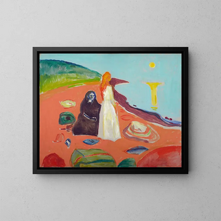 Zwei Frauen am Ufer II - Edvard Munch — gerahmtes Bild an der Wand