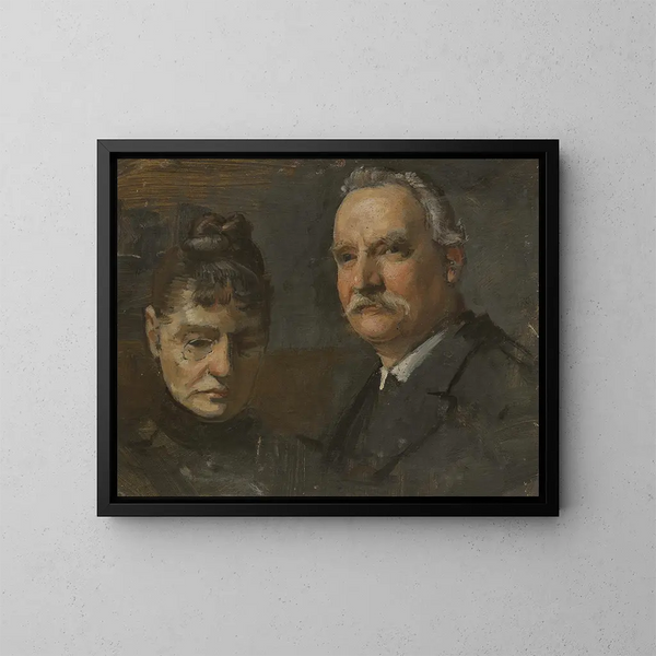 Portrait eines Mannes und einer Frau - Edvard Persus — gerahmtes Bild an der Wand