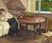 Innentafel mit Frau beim Lesen - Edvard Weie — Ansicht des Kunstwerks