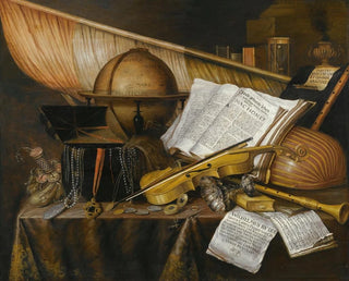 Naturmorte Vanitas mit Büchern und Broschüren - Edwaert Collier — Ansicht des Kunstwerks