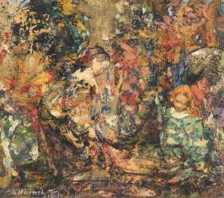 Mädchen mit Blumen - Edward Atkinson Hornel — Ansicht des Kunstwerks