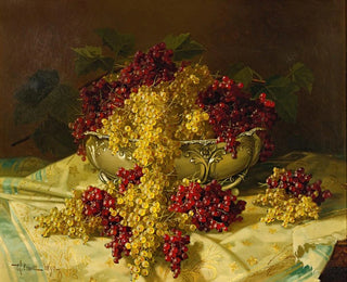 Naturstillleben mit roten und weißen Johannisbeeren - Edward Chalmers Leavitt — Ansicht des Kunstwerks