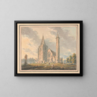 Kathedrale von Brechin und Rundturm, Forfarshire, Schottland - Edward Dayes — gerahmtes Bild an der Wand