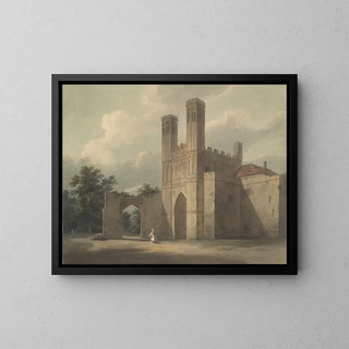 Eingang des Klosters von Saint-Augustin in Canterbury - Edward Dayes — gerahmtes Bild an der Wand