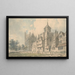 Kathedrale von Exeter und Nachbargebäude - Edward Dayes — gerahmtes Bild an der Wand