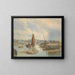 Eine Stadt an einer Mündung bei Ebbe - Edward Duncan — gerahmtes Bild an der Wand