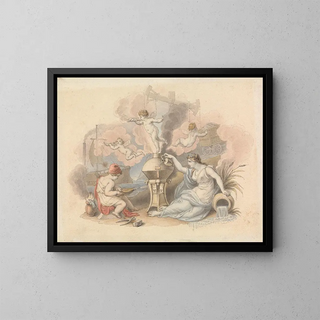 Allegorie des Dampfes - Edward Francis Burney — gerahmtes Bild an der Wand
