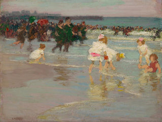 Edward Henry Potthast - Beach Scene or Sunday on the Beach.webp