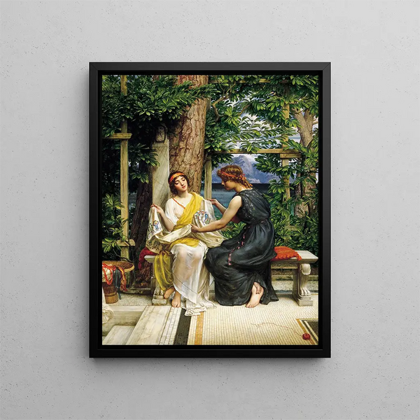 Hélène und Hermia - Edward John Poynter — gerahmtes Bild an der Wand