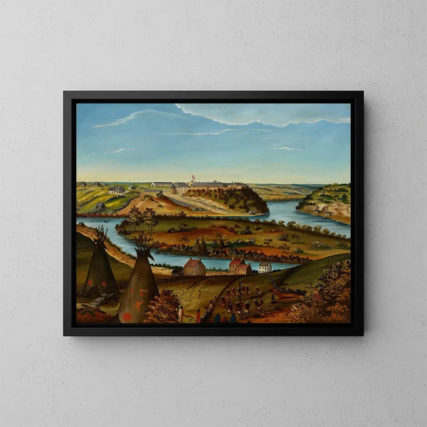 Vue du fort Snelling - Edward K Thomas — gerahmtes Bild an der Wand