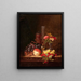 Stillleben mit Keramikkrug, Weinglas und Obstschale - Edward Ladell — gerahmtes Bild an der Wand