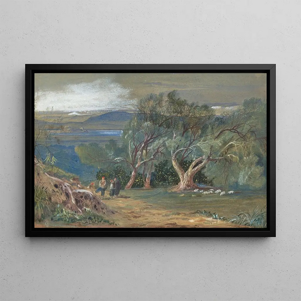 Edward Lear - A distant view of Corfu from Viros.webp