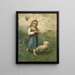 Kinder-Gemälde mit Vögeln und Hund - Edward Mitchell Bannister — gerahmtes Bild an der Wand