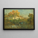 L: Mann beim Tränken in einem Wagen mit Ochsen beim Tränken - Edward Mitchell Bannister — gerahmtes Bild an der Wand