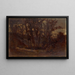 Szenen im Wald ohne Titel umgestürzter Baum im Vordergrund und Haus im Hintergrund - Edward Mitchell Bannister — gerahmtes Bild an der Wand