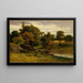 Unbenanntes Gemälde: Landschaft mit festgemachtem Boot in der Nähe eines Bachs, Mann im Vordergrund - Edward Mitchell Bannister — gerahmtes Bild an der Wand