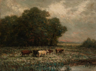 Landschaft ohne Titel mit weidendem Vieh - Edward Mitchell Bannister — Ansicht des Kunstwerks