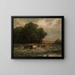 Landschaft ohne Titel mit weidendem Vieh - Edward Mitchell Bannister — gerahmtes Bild an der Wand