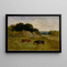 Landschaft ohne Titel mit zwei Kühen - Edward Mitchell Bannister — gerahmtes Bild an der Wand
