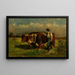 Ohne Titel Mann mit zwei Rindern - Edward Mitchell Bannister — gerahmtes Bild an der Wand