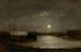 Unbenanntes Gemälde Szene eines Hafens bei Mondschein mit Vollmond und Bootsmasten - Edward Mitchell Bannister — Ansicht des Kunstwerks