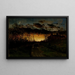 Sonnenuntergang ohne Titel mit Viertelmond und Bauernhof - Edward Mitchell Bannister — gerahmtes Bild an der Wand
