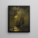 Bateaux de pêche au clair de lune - Edward Moran — gerahmtes Bild an der Wand