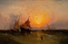 Schiffe bei Sonnenuntergang im Hafen von New York - Edward Moran — Ansicht des Kunstwerks