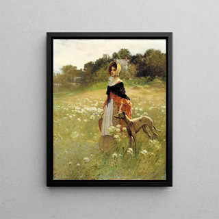 Edward Percy Moran - Young Girl and Dog.webp