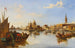 Gondeln und Fischerboote an der Mündung des Großen Kanals Venedig - Edward Pritchett — Ansicht des Kunstwerks