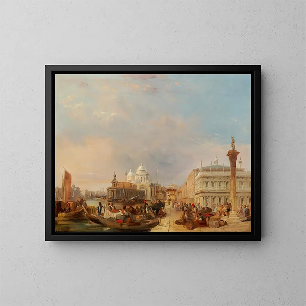 Ansicht von Santa Maria della Salute vom Markusplatz aus - Edward Pritchett — gerahmtes Bild an der Wand