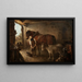 Ein Schmied, der ein Arbeitspferd beschlägt - Edward Robert Smythe — gerahmtes Bild an der Wand