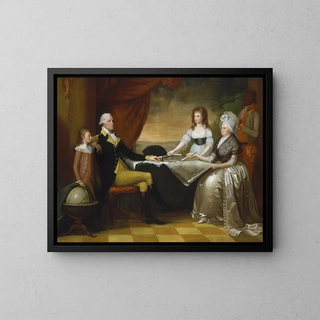 Die Washington-Familie - Edward Savage — gerahmtes Bild an der Wand