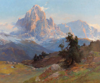 Eine Aussicht auf den Sassolungo - Edward Theodore Compton — Ansicht des Kunstwerks
