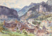 Ansicht der Stadt Feldkirch im Vorarlberg - Edward Theodore Compton — Ansicht des Kunstwerks