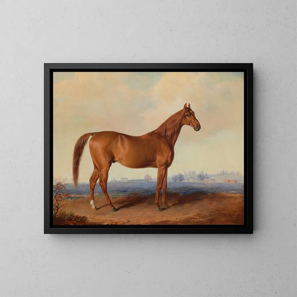 Amerikanische Sonnenfinsternis in einer Landschaft - Edward Troye — gerahmtes Bild an der Wand