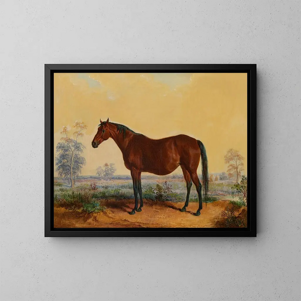 Dixie im Landschaftsbild - Edward Troye — gerahmtes Bild an der Wand