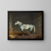 Ein graues Rennpferd in einer Stallung - Edward Troye — gerahmtes Bild an der Wand