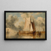 Voiliers hollandais sur le Zuiderzee avec un moulin à vent au loin - Edward William Cooke — gerahmtes Bild an der Wand