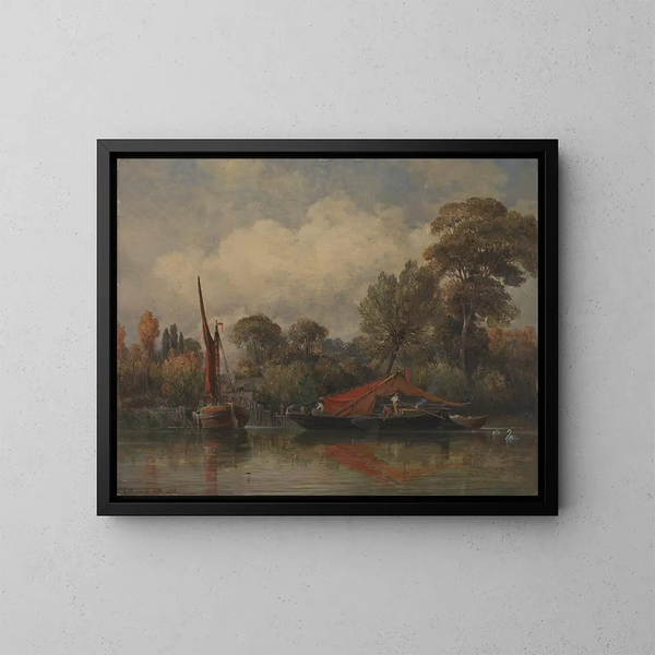 Gegenüber meinem Haus in Barnes - Edward William Cooke — gerahmtes Bild an der Wand