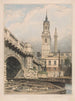 Eine Partie der alten Londoner Brücke St Magnus und das Denkmal - Edward William Cooke — Ansicht des Kunstwerks