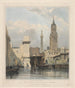 Marches du New London Bridge, St Magnus the Monument und ein Teil des Old Bridge - Edward William Cooke — Ansicht des Kunstwerks