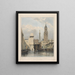 Marches du New London Bridge, St Magnus the Monument und ein Teil des Old Bridge - Edward William Cooke — gerahmtes Bild an der Wand