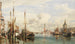 Trabaccoli transportant du bois, San Giorgio Maggiore et la Dogana au loin - Edward William Cooke — Ansicht des Kunstwerks