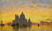 Venedig, Sonnenuntergang hinter der Kirche Santa Maria della Salute - Edward William Cooke — Ansicht des Kunstwerks