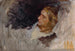 Studie der Figur von Hamlet für die Szene des Stücks Hamlet Akt III Szene II - Edwin Austin Abbey — Ansicht des Kunstwerks